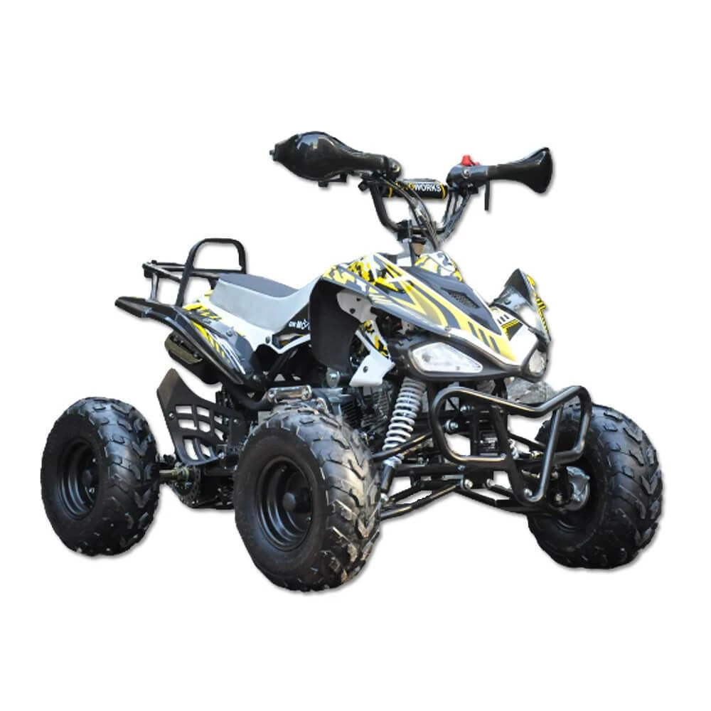 Motoworks 125cc Petrol-Powered 4-Stroke Sports Kids Quad Bike - Yellow 1 Motoworks 125cc Petrol-Powered 4-Stroke Sports Kids Quad Bike - Yellow
