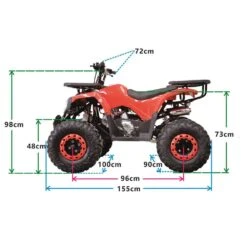 Motoworks 150cc Petrol Powered 4-Stroke Raider Kids Quad Bike - Red -Kids Car Sales 150CCRaiderSIZE