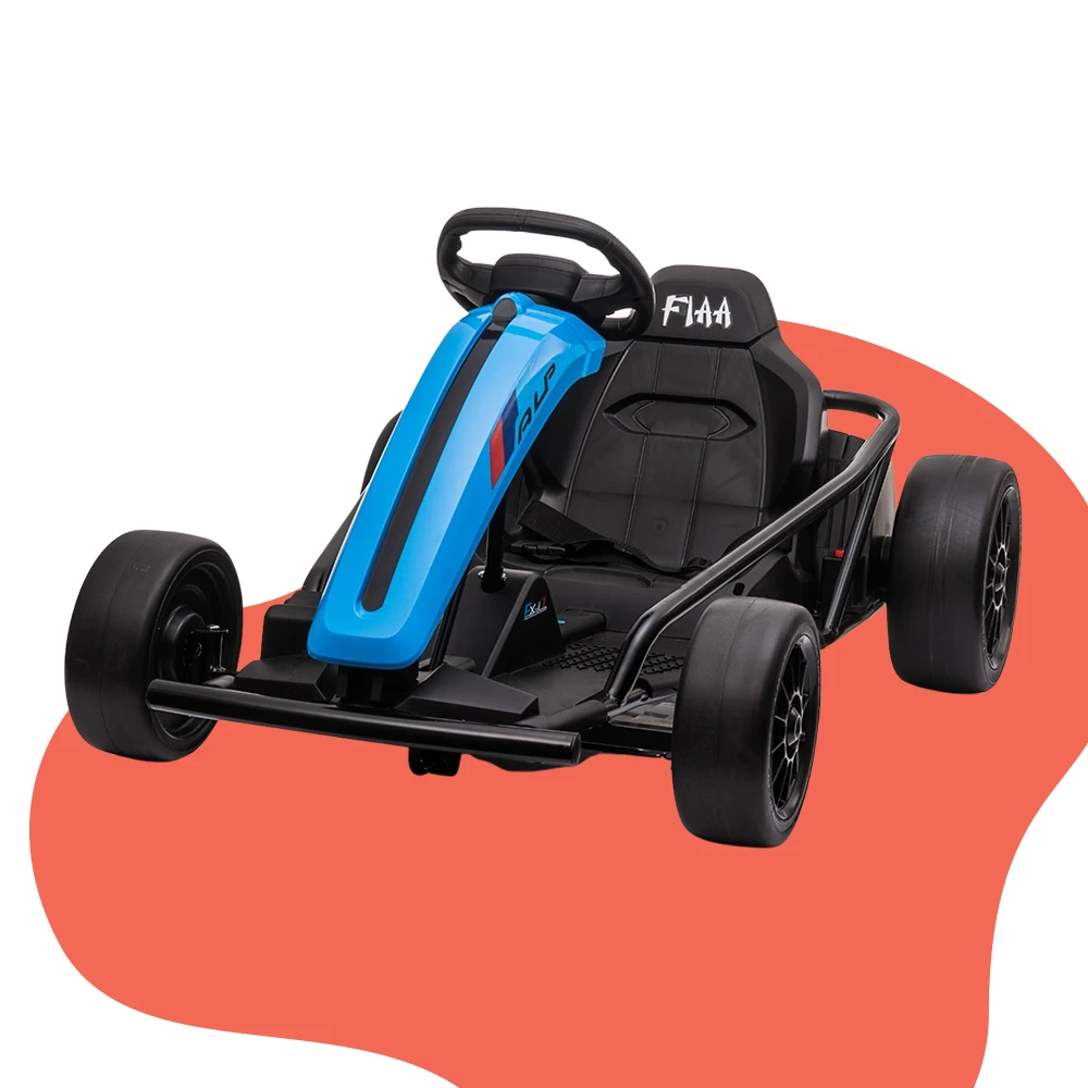 New Aim 24v Kids Electric Power Go-Kart With Drift Function - Blue 1 New Aim 24v Kids Electric Power Go-Kart With Drift Function - Blue