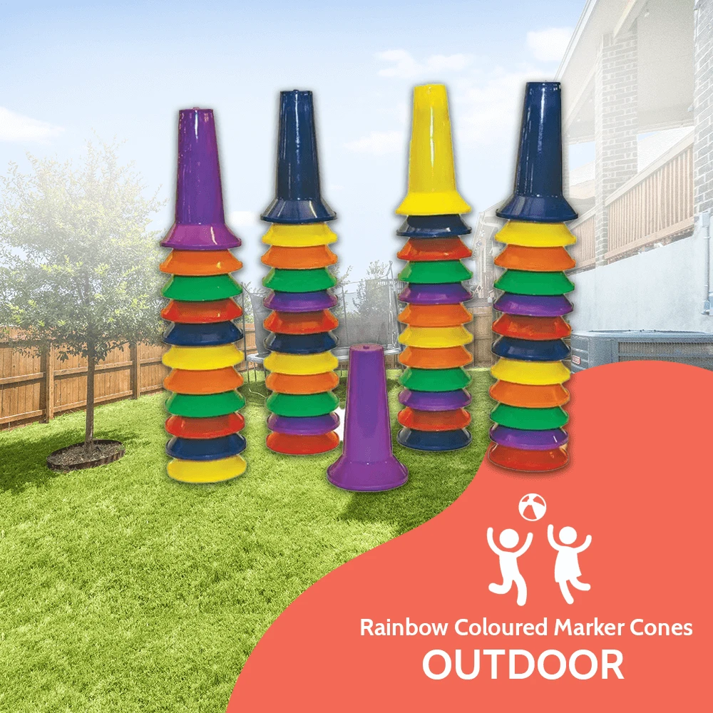 Rainbow Coloured Marker Cones (48/pk) 3 Rainbow Coloured Marker Cones (48/pk) - Image 3