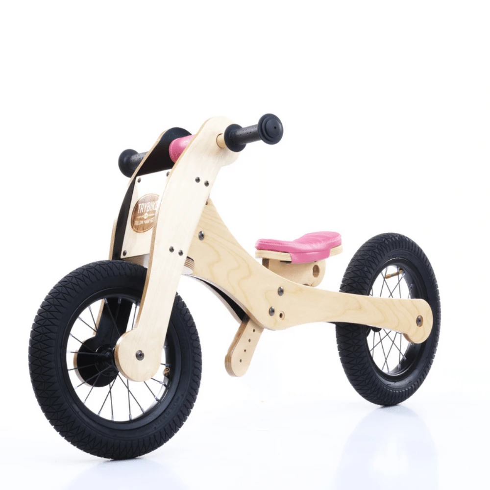 Trybike Wooden Trybike With Soft Chin Guard Seat And Cover Set - Pink 2 Trybike Wooden Trybike With Soft Chin Guard Seat And Cover Set - Pink - Image 2