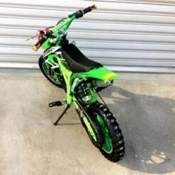MJM 49cc Petrol Powered 2-Stroke Kids Dirt Bike - Green -Kids Car Sales 49cc mini motor dirt bike kids green1