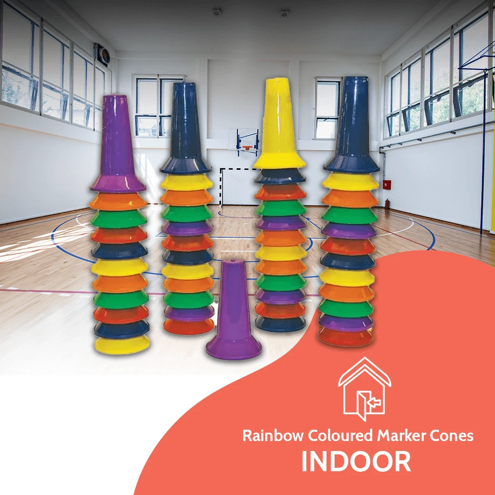 Rainbow Coloured Marker Cones (48/pk) 4 Rainbow Coloured Marker Cones (48/pk) - Image 4