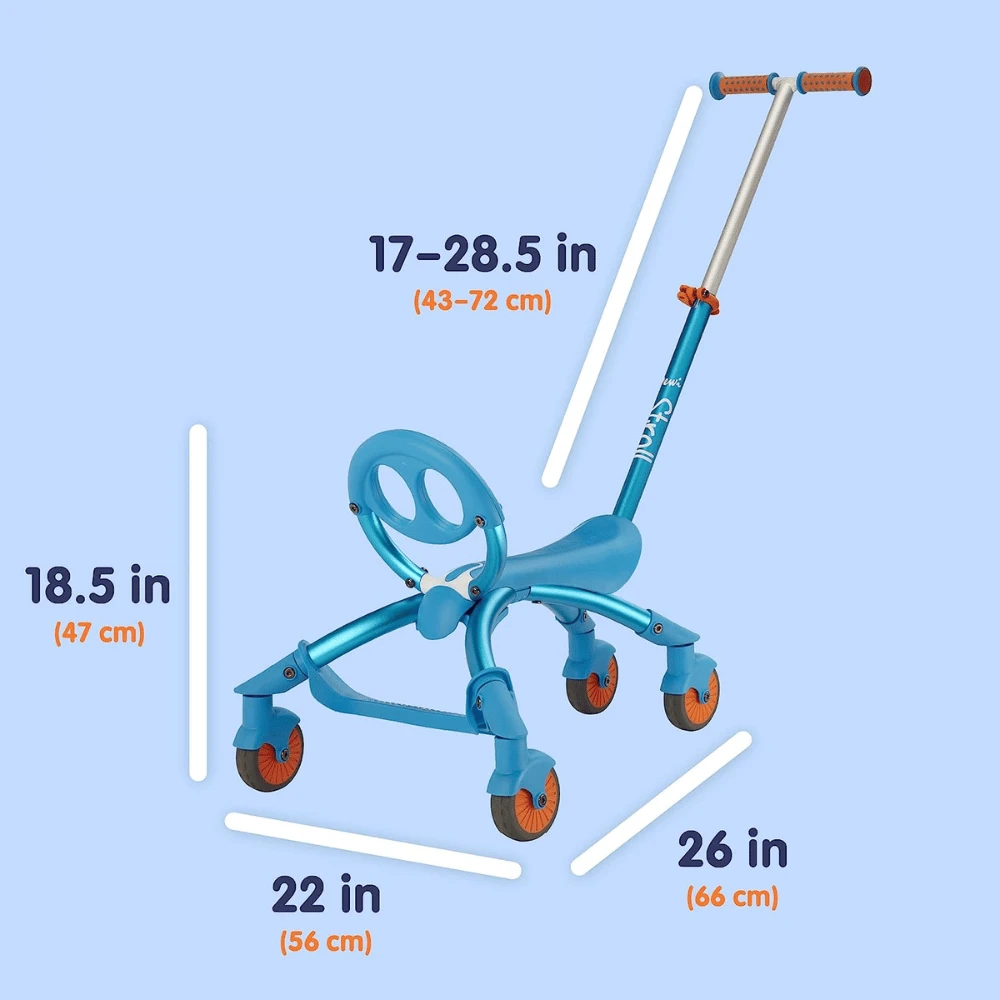 YBike Pewi Stroll Push Kids Ride On/Walker - Blue 9 YBike Pewi Stroll Push Kids Ride On/Walker - Blue - Image 9