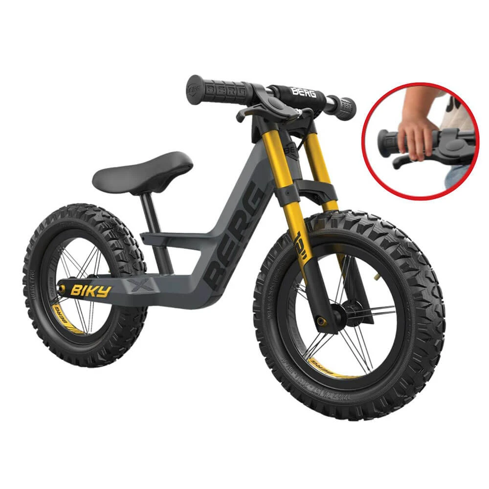BERG Biky Cross Grey 12" Inch Wheel Kids Balance Bike With Handbrake 1 BERG Biky Cross Grey 12" Inch Wheel Kids Balance Bike With Handbrake