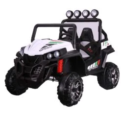 Big 2-Seat Trail-Cat 24v Kids Ride-On Buggy W/ Remote - White