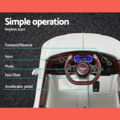 Bentley Style EXP12 Licensed 12v Electric Kids Ride On Car - White -Kids Car Sales BentleyStyleEXP12Licensed12vElectricKidsRideOnCar White 3