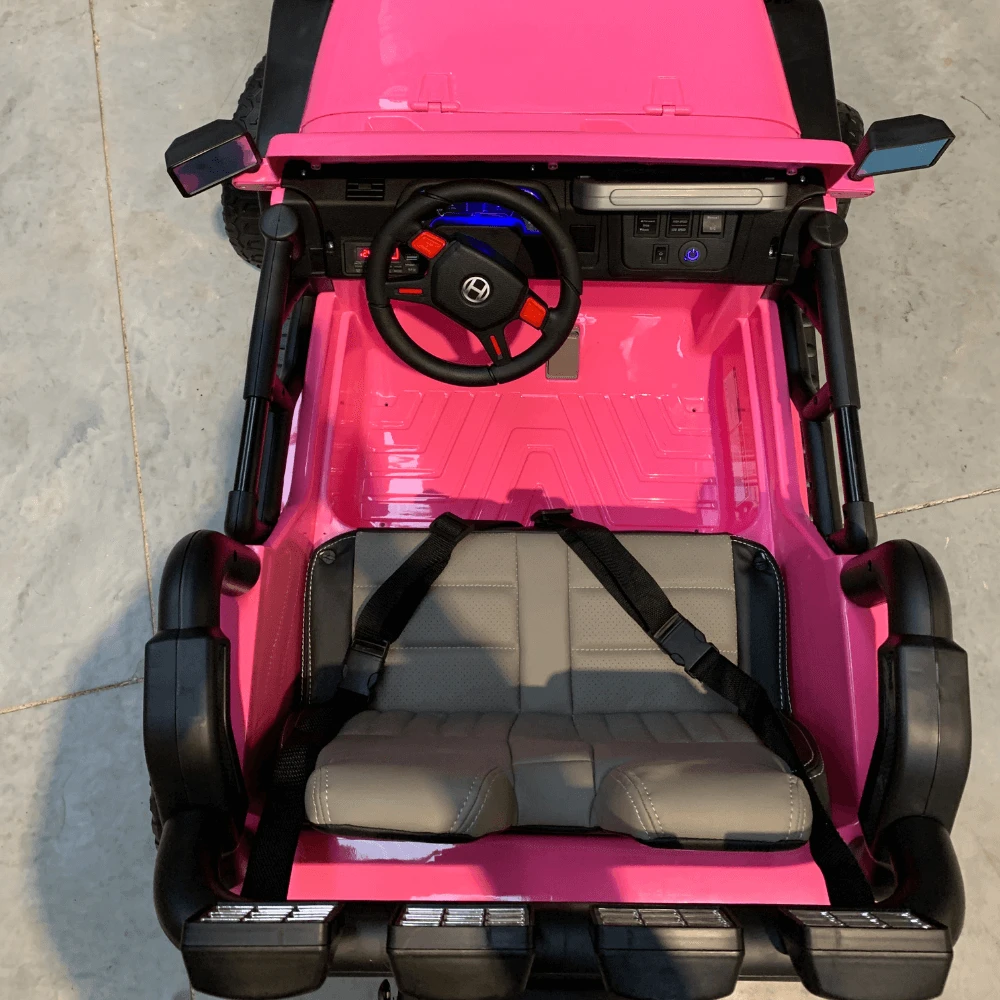 Big 2-Seat Beach-Cruiser 12v Kids Ride-On SUV W/ Remote - Pink - Image 12