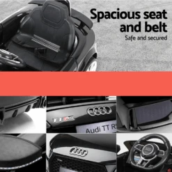 Audi TT RS Roadster Licensed Black 12v Ride-On Kids Car -Kids Car Sales Black Ride On Kids Car 2