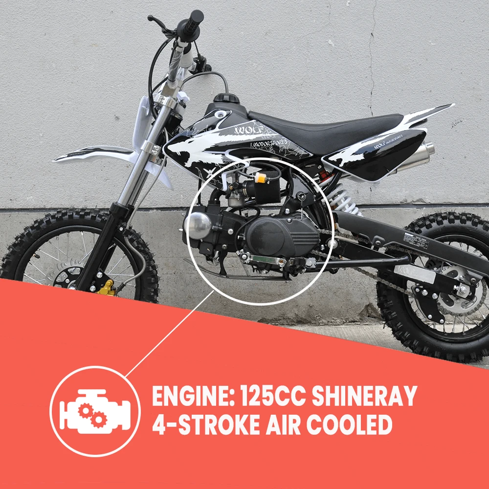 Motoworks 125cc Petrol Powered 4-Stroke Kids Dirt Bike - Black 4 Motoworks 125cc Petrol Powered 4-Stroke Kids Dirt Bike - Black - Image 4