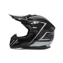 TDRMOTO Kids Full-Face Motorbike/ATV Helmet - Black -Kids Car Sales Blackside1