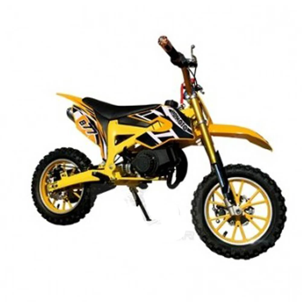 MJM 49cc Petrol Powered 2-Stroke Kids Dirt Bike - Yellow 1 MJM 49cc Petrol Powered 2-Stroke Kids Dirt Bike - Yellow