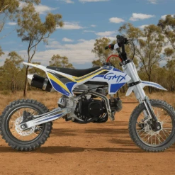 GMX Moto125 125cc Petrol-Powered Kids Dirt Bike - Blue/White -Kids Car Sales GMXMoto125125ccDirtBike