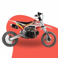 GMX Moto125 125cc Petrol-Powered Kids Dirt Bike - Red/White