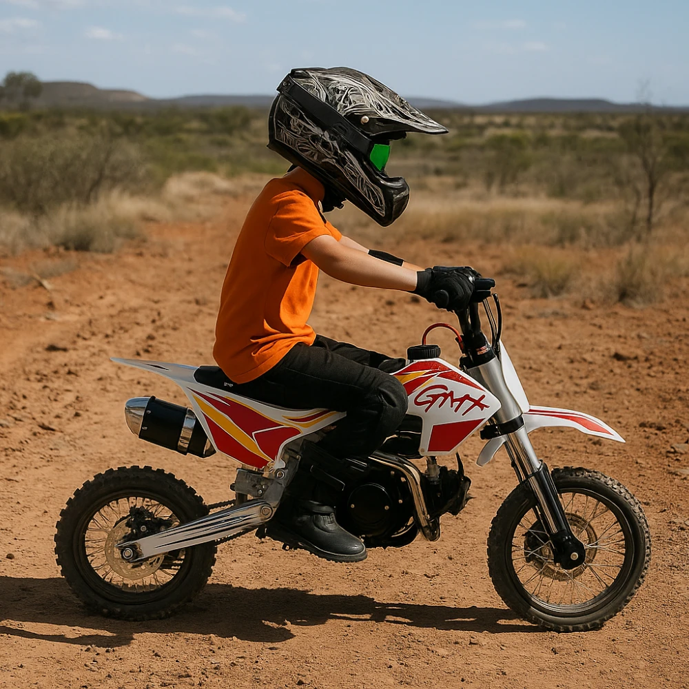 GMX Moto125 125cc Petrol-Powered Kids Dirt Bike - Red/White 2 GMX Moto125 125cc Petrol-Powered Kids Dirt Bike - Red/White - Image 2