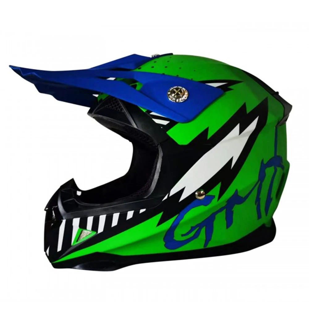 GMX Motorcross Junior Kids Safety Helmet - Green 1 GMX Motorcross Junior Kids Safety Helmet - Green
