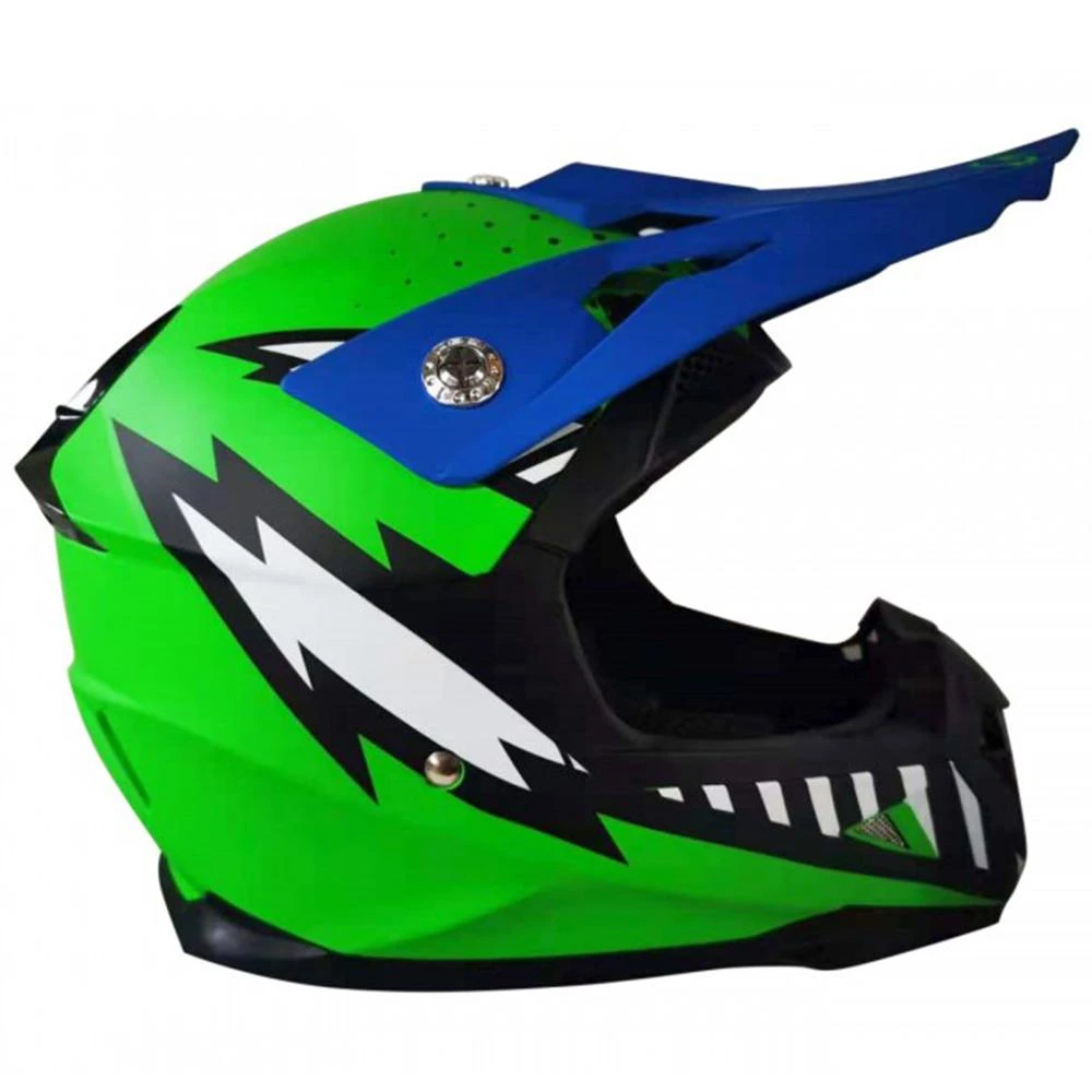 GMX Motorcross Junior Kids Safety Helmet - Green 2 GMX Motorcross Junior Kids Safety Helmet - Green - Image 2