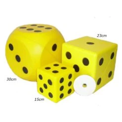 Giant Yellow Foam Dice 7 Giant Yellow Foam Dice -Kids Car Sales Giant Yellow Foam Die Size Comparison