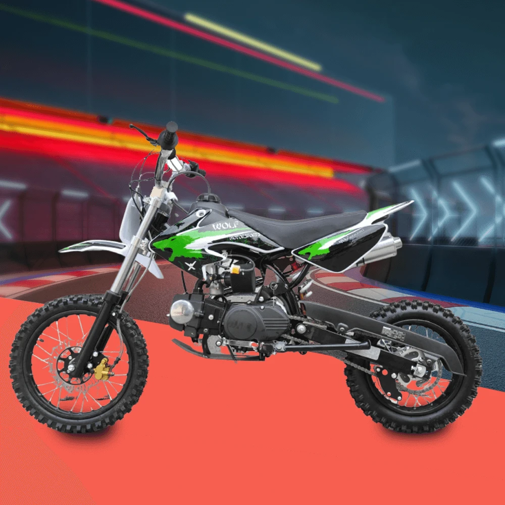 Motoworks 125cc Petrol Powered 4-Stroke Kids Dirt Bike - Green 1 Motoworks 125cc Petrol Powered 4-Stroke Kids Dirt Bike - Green