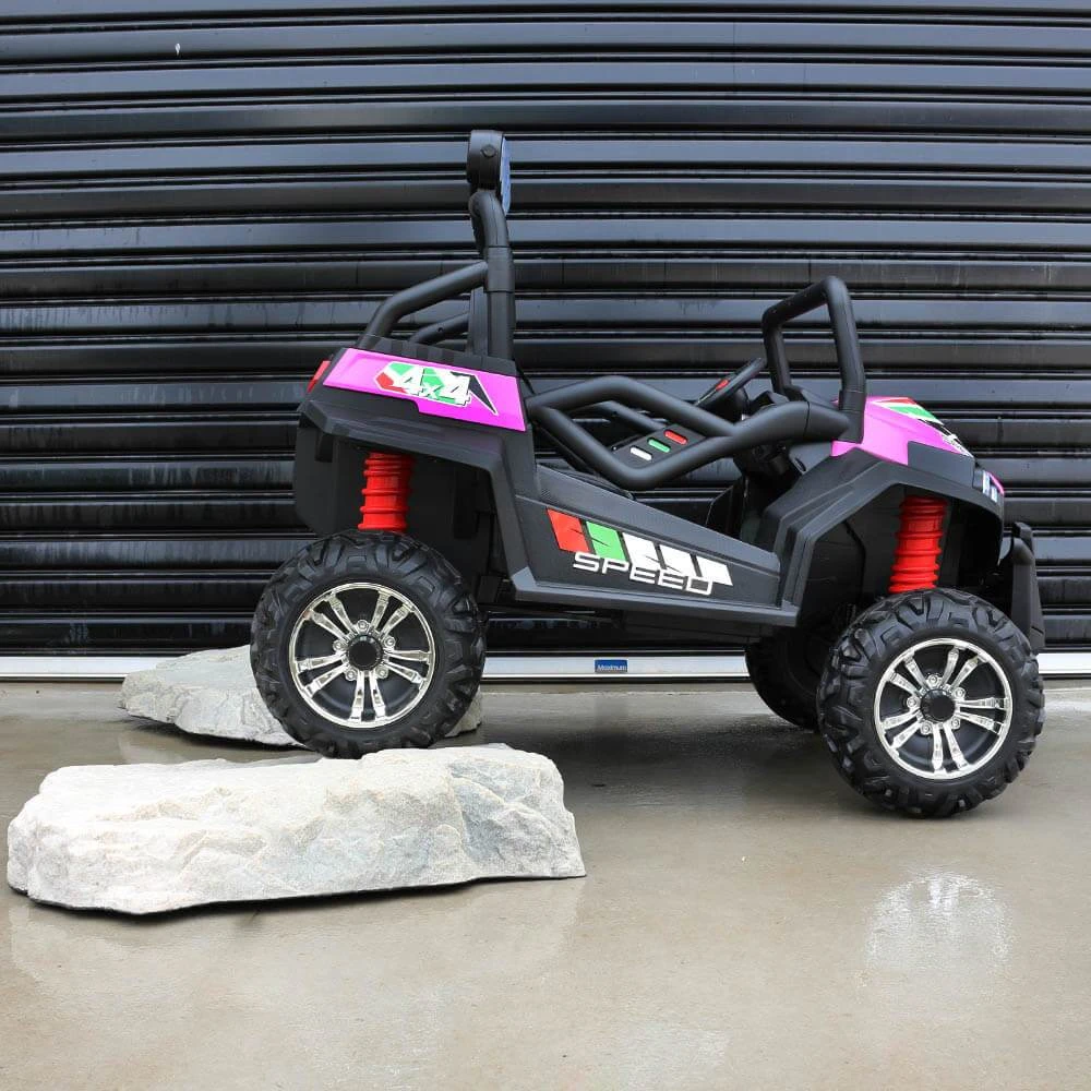 Big 2-Seat Trail-Cat 24v Kids Ride-On Buggy W/ Remote - Pink 7 Big 2-Seat Trail-Cat 24v Kids Ride-On Buggy W/ Remote - Pink - Image 7