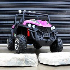 Big 2-Seat Trail-Cat 24v Kids Ride-On Buggy W/ Remote - Pink