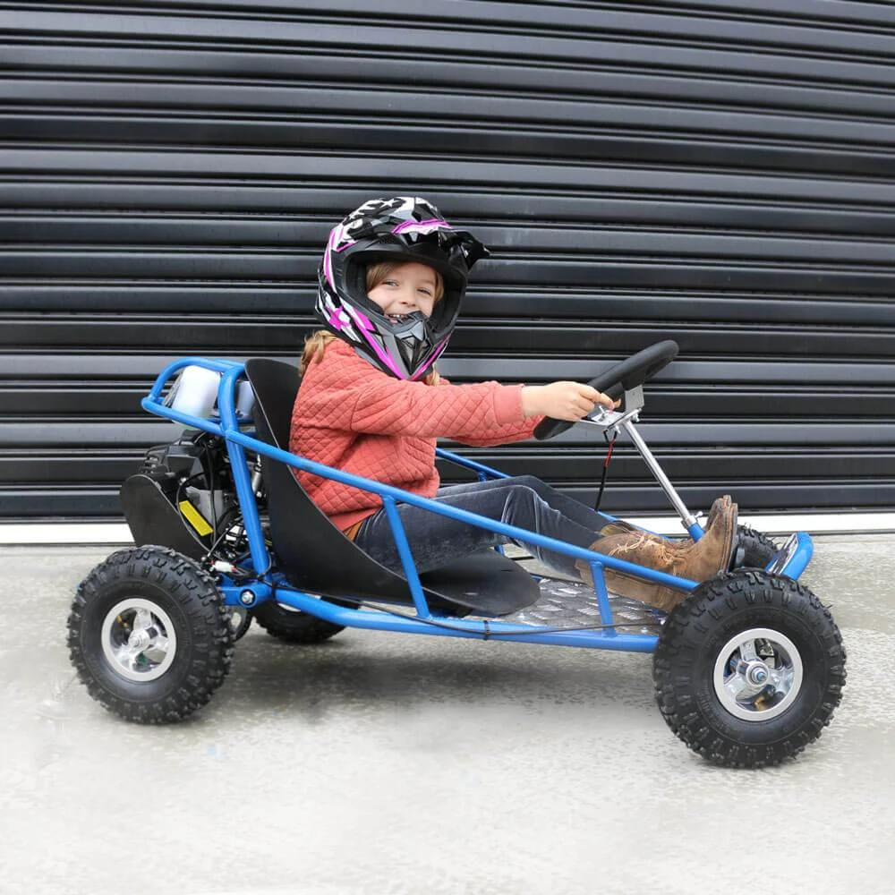 MJM 49cc Automatic 2-Stroke Kids Mini Go Kart - Blue 4 MJM 49cc Automatic 2-Stroke Kids Mini Go Kart - Blue - Image 4