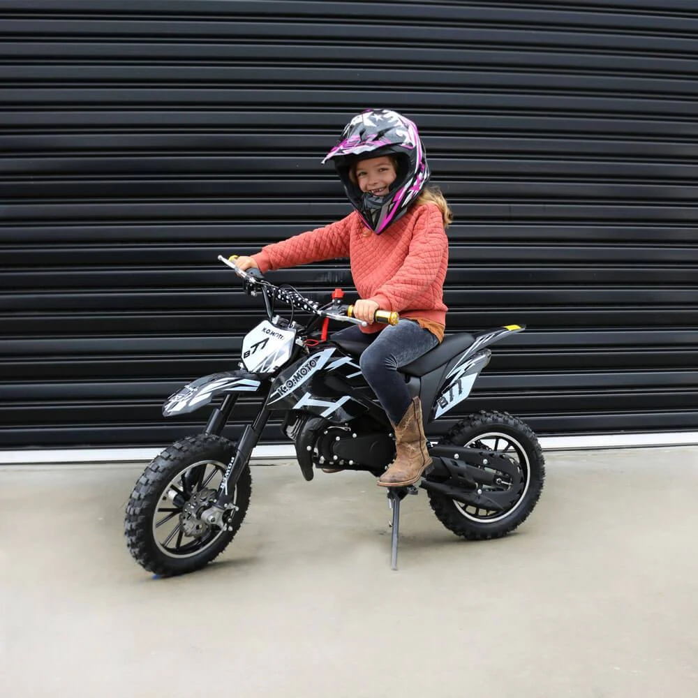 MJM 49cc Petrol Powered 2-Stroke Kids Dirt Bike - Black 4 MJM 49cc Petrol Powered 2-Stroke Kids Dirt Bike - Black - Image 4