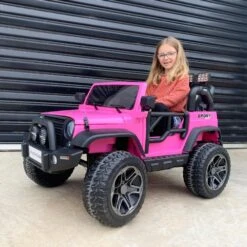 Big 2-Seat Beach-Cruiser 12v Kids Ride-On SUV W/ Remote - Pink