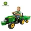 John Deere Farm Power 12v Kids Ride-On Tractor With Trailer