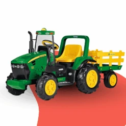 John Deere 12V Heavy Duty Kids Ride On Tractor With Trailer