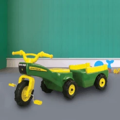 John Deere Kids Ride On Pedal Trike And Trailer Set -Kids Car Sales JohnDeereTractorandWagon 1