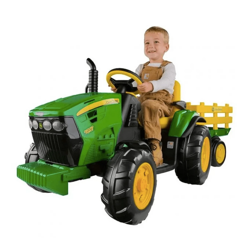 John Deere Ground Force 12v Kids Ride-On Tractor With Trailer