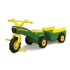 John Deere Kids Ride On Pedal Trike And Trailer Set