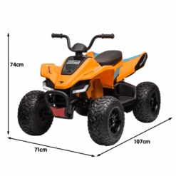 Kahuna Licensed 12v MCL35 McLaren Kids Electric Quad Bike - Orange -Kids Car Sales Kahuna Licensed MCL35 McLaren Kids Toy Ride On Electric Quad Bike Orange 4