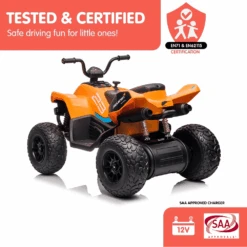 Kahuna Licensed 12v MCL35 McLaren Kids Electric Quad Bike - Orange -Kids Car Sales Kahuna Licensed MCL35 McLaren Kids Toy Ride On Electric Quad Bike Orange 7