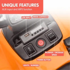 Kahuna Licensed 12v MCL35 McLaren Kids Electric Quad Bike - Orange -Kids Car Sales Kahuna Licensed MCL35 McLaren Kids Toy Ride On Electric Quad Bike Orange 8