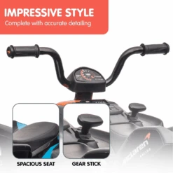 Kahuna Licensed 12v MCL35 McLaren Kids Electric Quad Bike - Black -Kids Car Sales Kahuna MCL35 McLaren Toy Ride On Electric Quad Bike Black 6