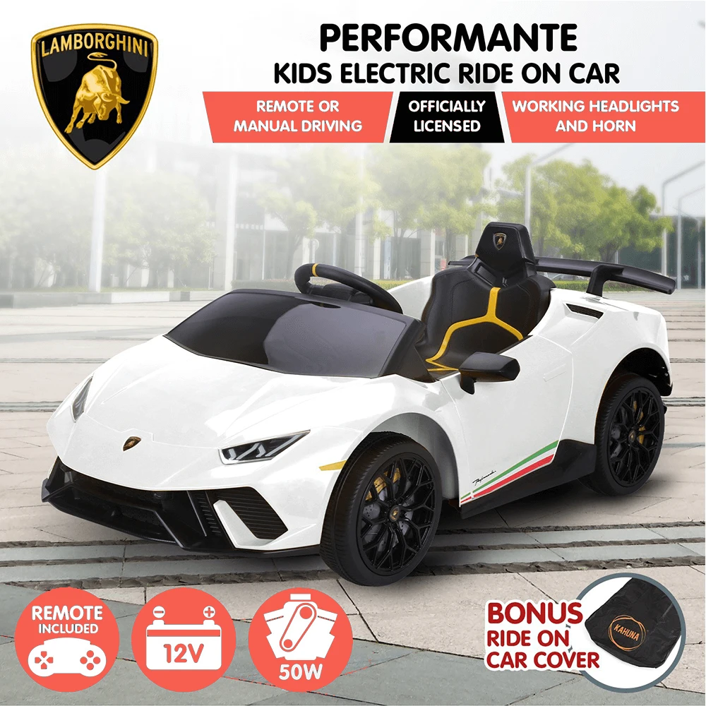 Kahuna Lamborghini 12v Performante Kids Electric Ride On With Remote - White 8 Kahuna Lamborghini 12v Performante Kids Electric Ride On With Remote - White - Image 8