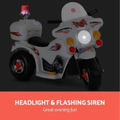Kids Electric 6v White 3-Wheel Ride-On Motorbike -Kids Car Sales Kids Electric 6v White 3 Wheel Ride On Motorbike 3