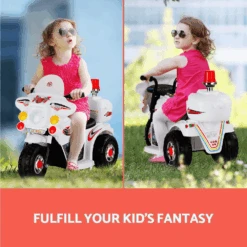 Kids Electric 6v White 3-Wheel Ride-On Motorbike -Kids Car Sales Kids Electric 6v White 3 Wheel Ride On Motorbike 4