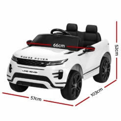 Licensed Land Rover 12V Electric Kids Ride On Car - White -Kids Car Sales Kids Electric Ride On Car Land Rover Licensed Toy Cars Remote 12V Battery White 6