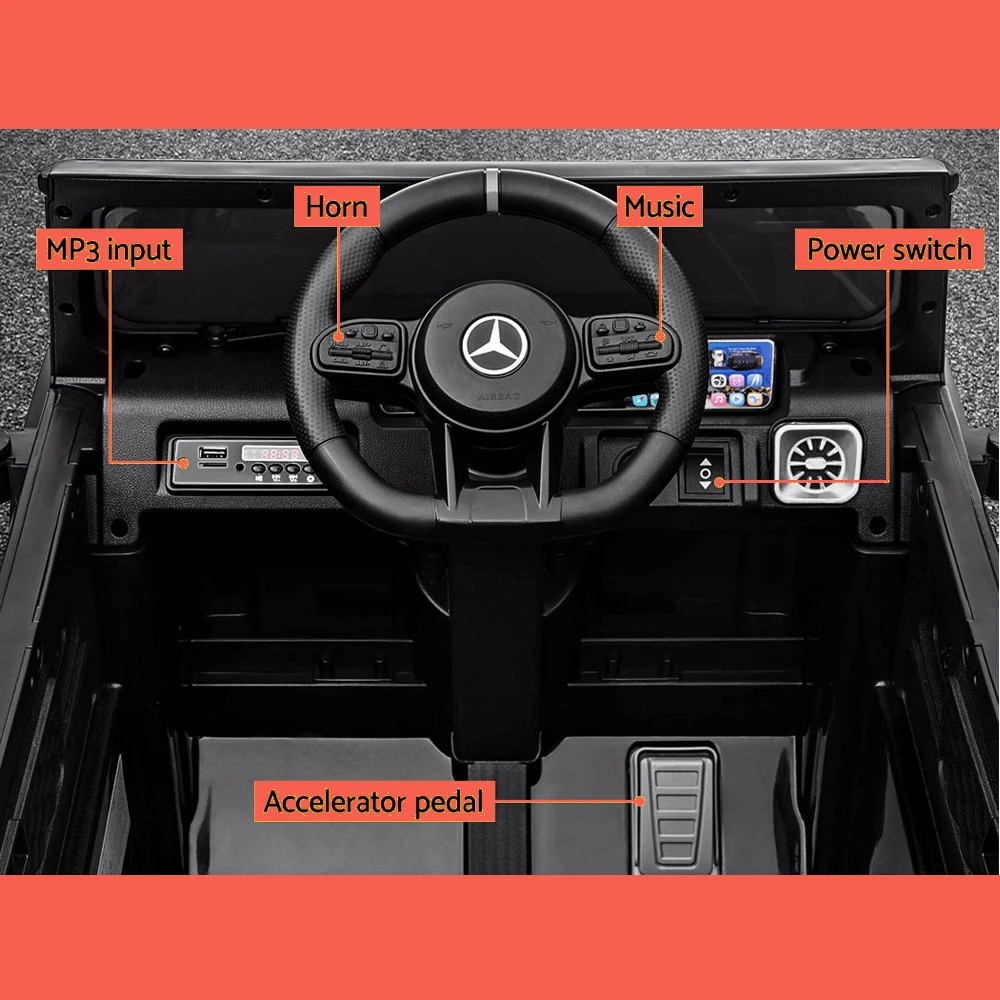 Mercedes Benz AMG G63 Licensed Black 12v Ride-On Kids Car 7 Mercedes Benz AMG G63 Licensed Black 12v Ride-On Kids Car - Image 7