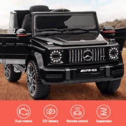 Mercedes Benz AMG G63 Licensed Black 12v Ride-On Kids Car 11 Mercedes Benz AMG G63 Licensed Black 12v Ride-On Kids Car -Kids Car Sales Mercedes Benz AMG G63 Licensed Black 12v Ride On Kids Car 4