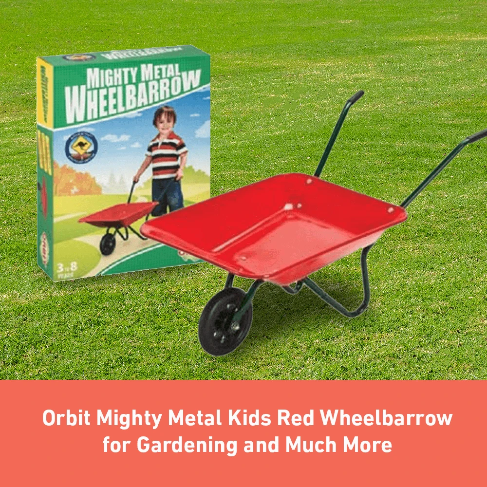 Orbit Mighty Metal Kids Red Wheelbarrow 2 Orbit Mighty Metal Kids Red Wheelbarrow - Image 2