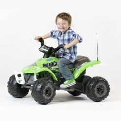 Peg Perego Corral Bearcat Green 6v Ride-On Kids Quad Bike 9 Peg Perego Corral Bearcat Green 6v Ride-On Kids Quad Bike -Kids Car Sales Peg Perego Corral Bearcat Green 6v Ride On Kids Quad Bike Kid Driving White Background