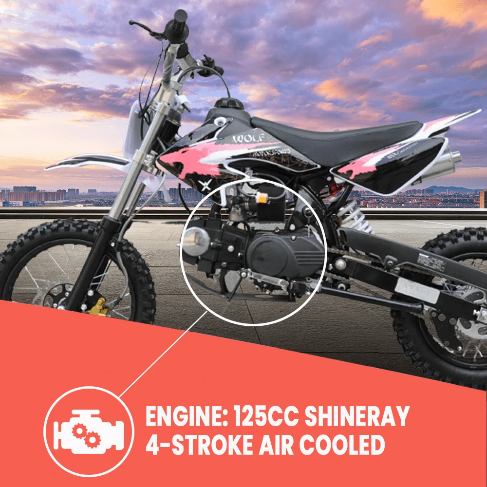 Motoworks 125cc Petrol Powered 4-Stroke Kids Dirt Bike - Pink 5 Motoworks 125cc Petrol Powered 4-Stroke Kids Dirt Bike - Pink - Image 5