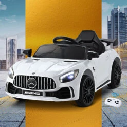 Mercedes-Benz AMG GTR Licensed 12v Electric Kids Ride-On Car - White -Kids Car Sales RCAR AMGGTR S WH 07