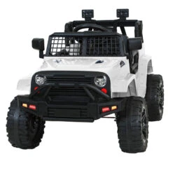 Kids Electric 12v Ride On Jeep With Remote Control - White -Kids Car Sales RCAR JEP 4WS WH 02
