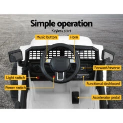 Kids Electric 12v Ride On Jeep With Remote Control - White -Kids Car Sales RCAR JEP 4WS WH 06