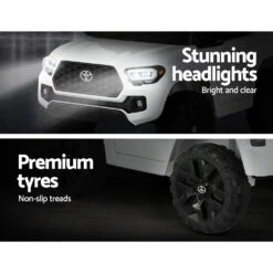 Licensed Toyota Tacoma 12v Off Road Kids Electric Ride On With Remote - White 14 Licensed Toyota Tacoma 12v Off Road Kids Electric Ride On With Remote - White -Kids Car Sales RCAR LS TOYO WH 06